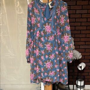 Floral Blue and Pink Dress